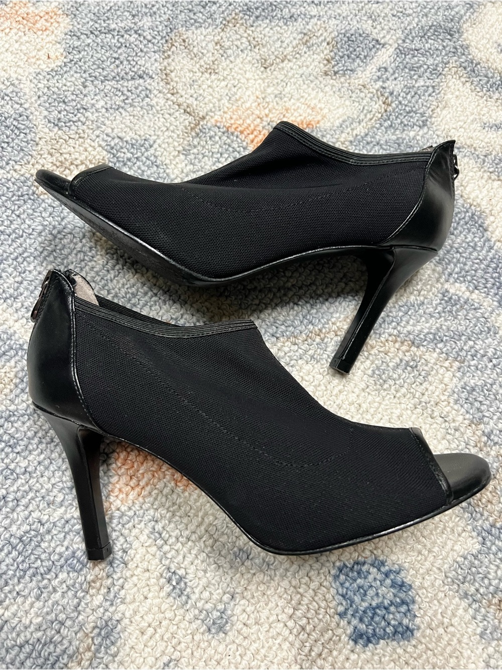 Tahari Black Open-Toe Ankle Booties